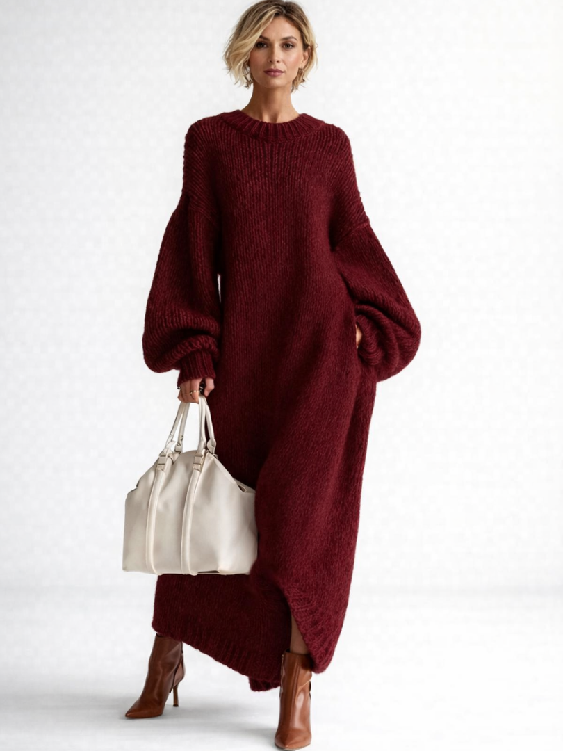 Grace | Cozy Oversized Chunky Knit Fall Maxi Dress