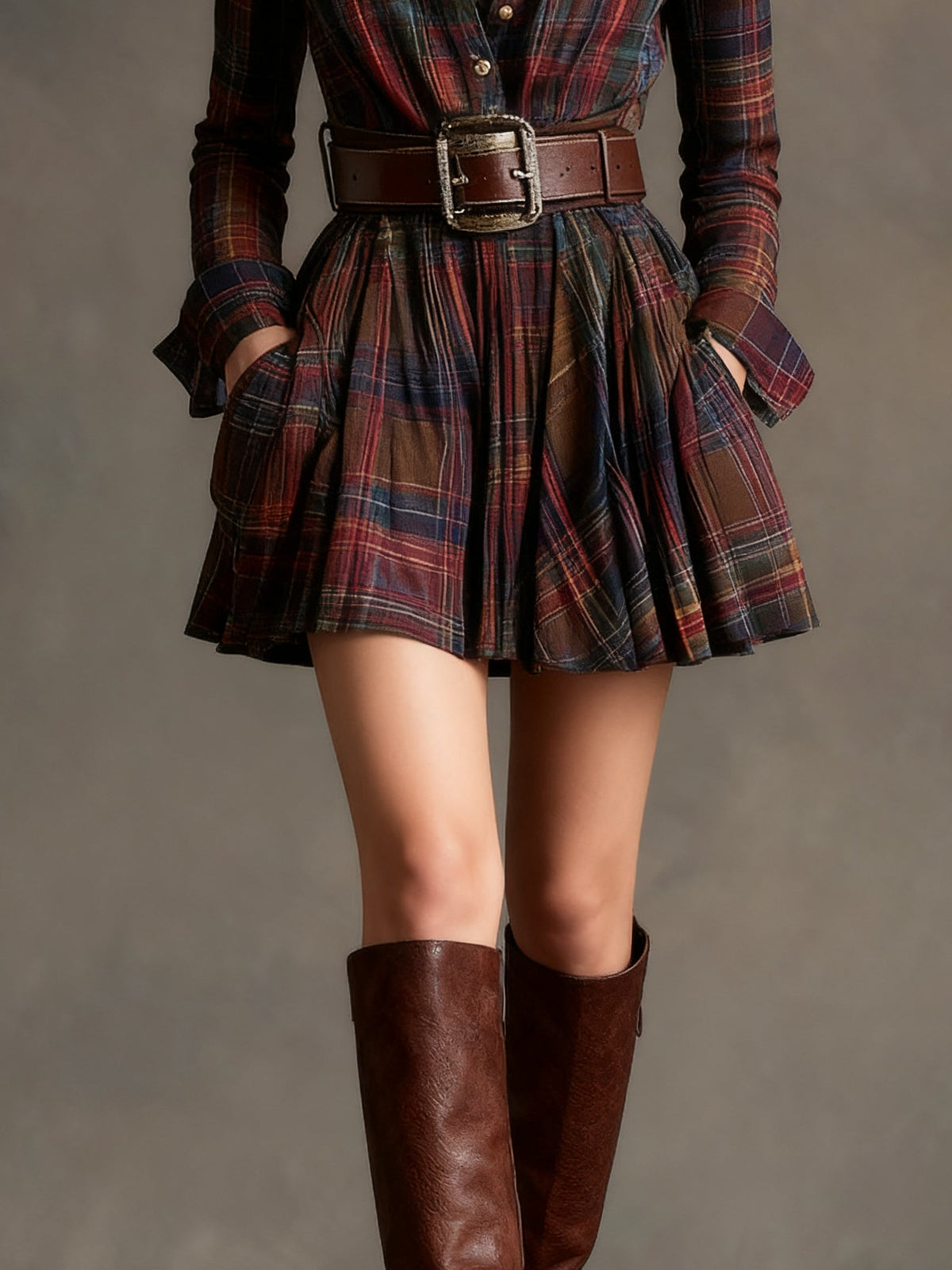 Kelly | Plaid Shirt Mini Dress