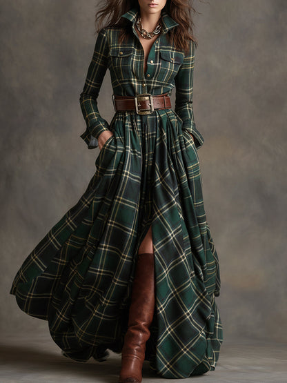Laura | Classic Belted Button-Up Shirt Dress