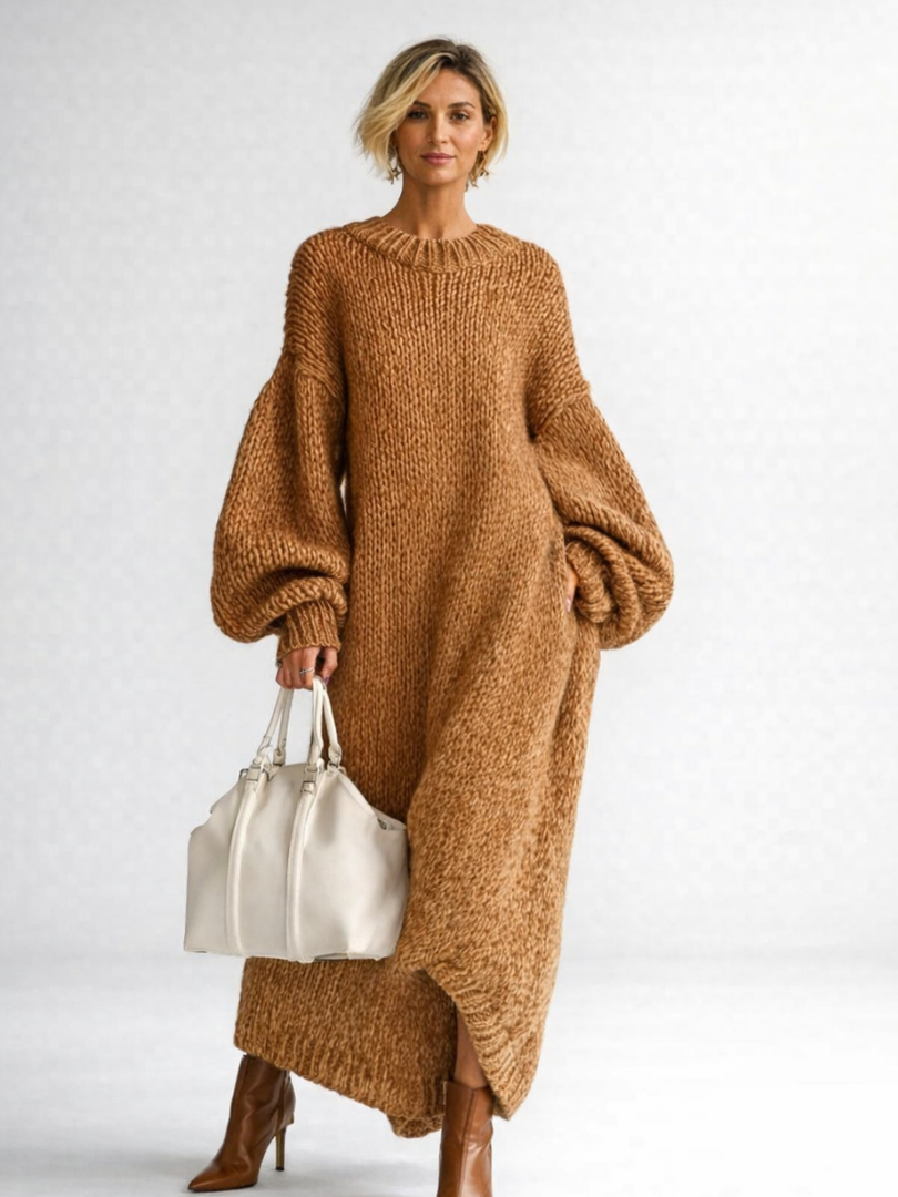 Grace | Cozy Oversized Chunky Knit Fall Maxi Dress