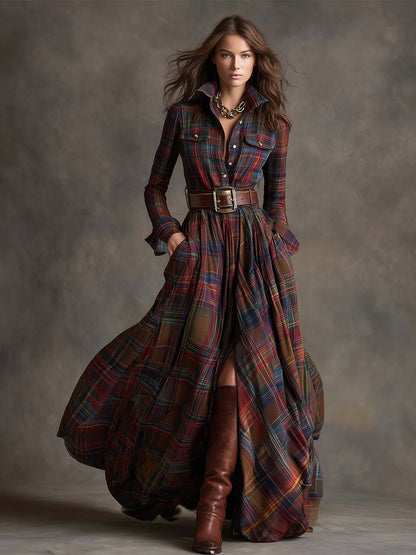 Laura | Classic Belted Button-Up Shirt Dress