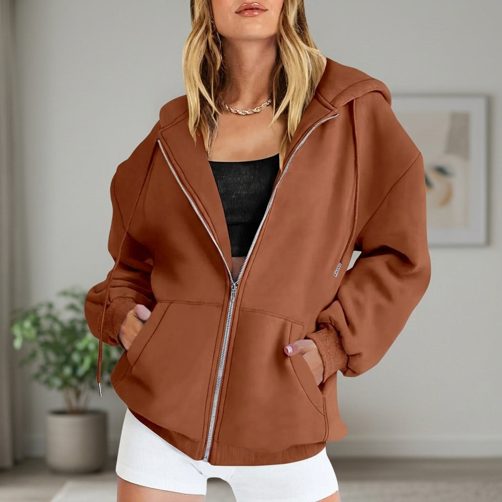 Women's Cotton Fleece Zip Up Hoodie
