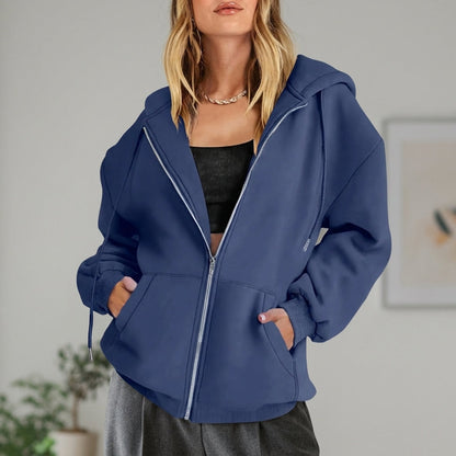 Women's Cotton Fleece Zip Up Hoodie
