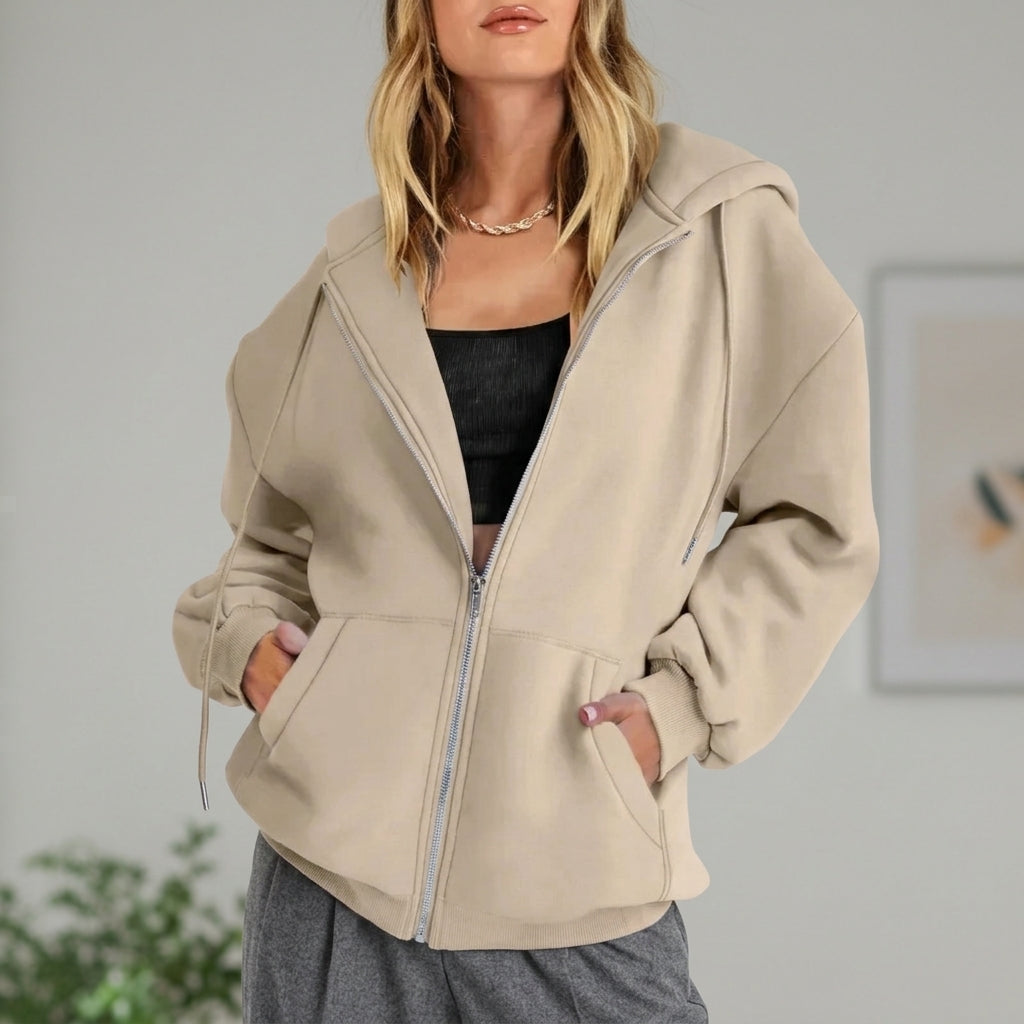 Women's Cotton Fleece Zip Up Hoodie