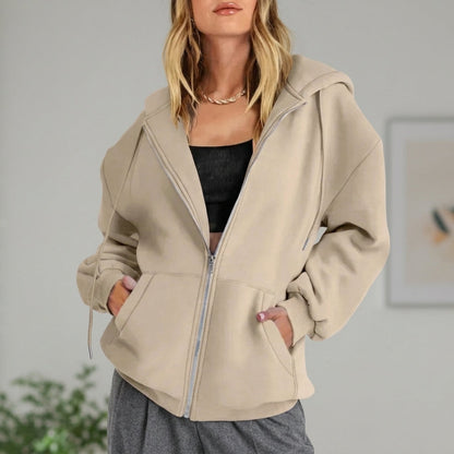 Women's Cotton Fleece Zip Up Hoodie