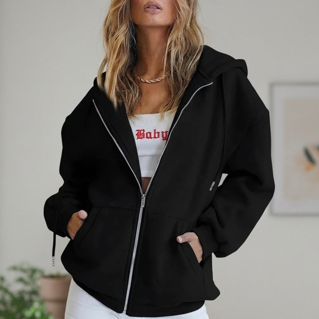 Women's Cotton Fleece Zip Up Hoodie