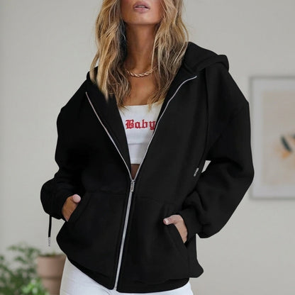 Women's Cotton Fleece Zip Up Hoodie