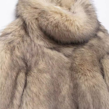 ELVORU Fur Effect Puffer Coat
