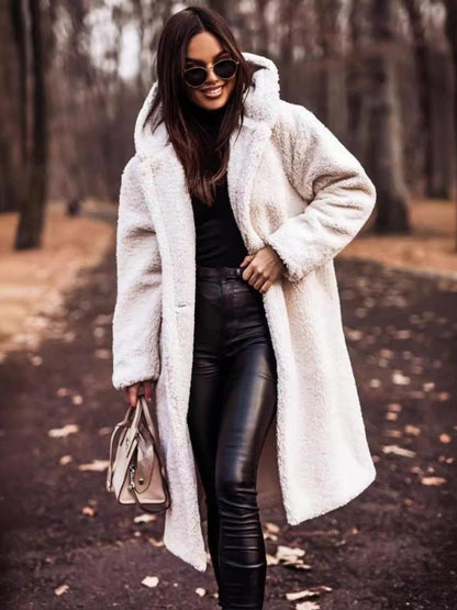 Women's Teddy Coat Double-Breasted with Removable Belt