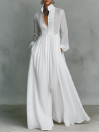 Elisa · Minimalist maxi dress with high collar