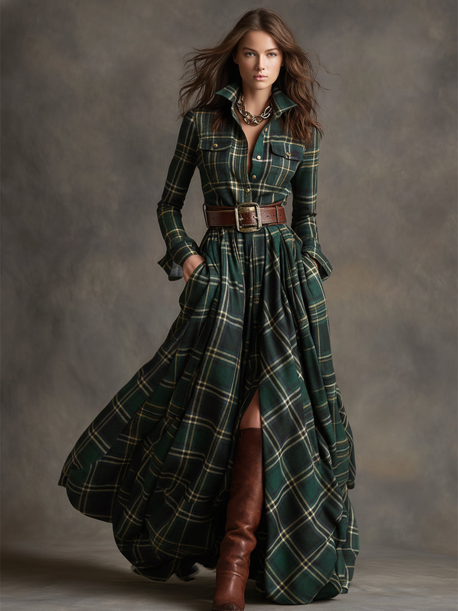 Laura | Classic Belted Button-Up Shirt Dress