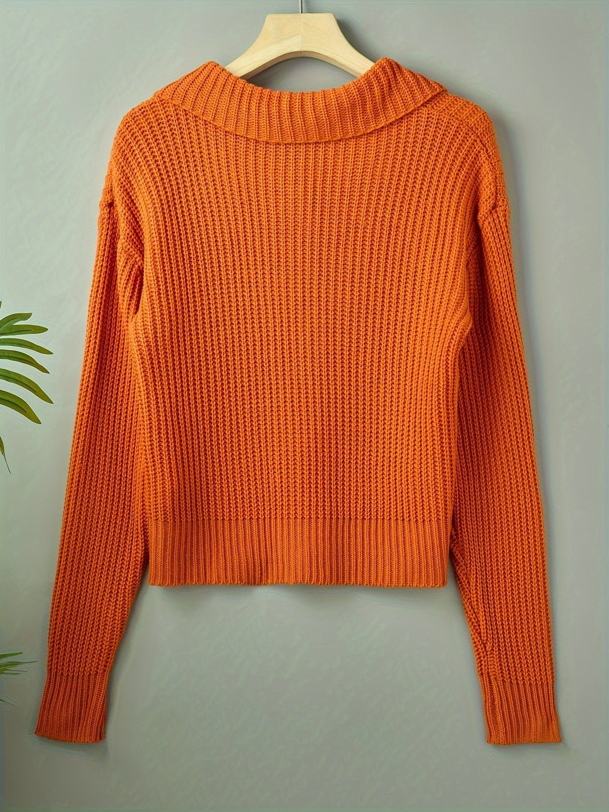 Florence | Textured Ribbed Knit Sweater with a Refined Collar