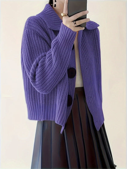 Florence | Textured Ribbed Knit Sweater with a Refined Collar