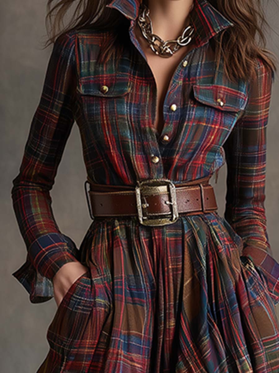 Laura | Classic Belted Button-Up Shirt Dress