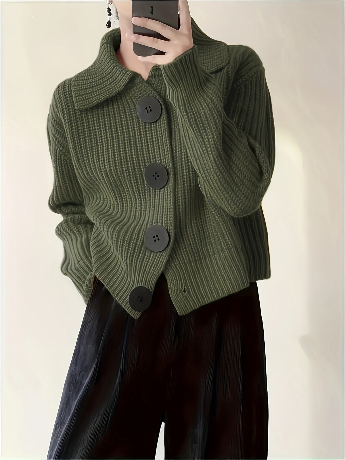 Florence | Textured Ribbed Knit Sweater with a Refined Collar