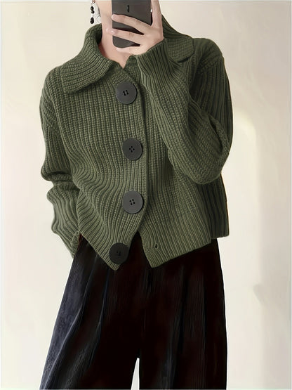 Florence | Textured Ribbed Knit Sweater with a Refined Collar