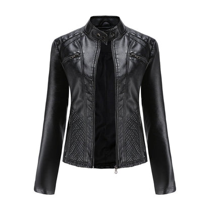 Heather | Women’s Classic Zip-up Biker Jacket