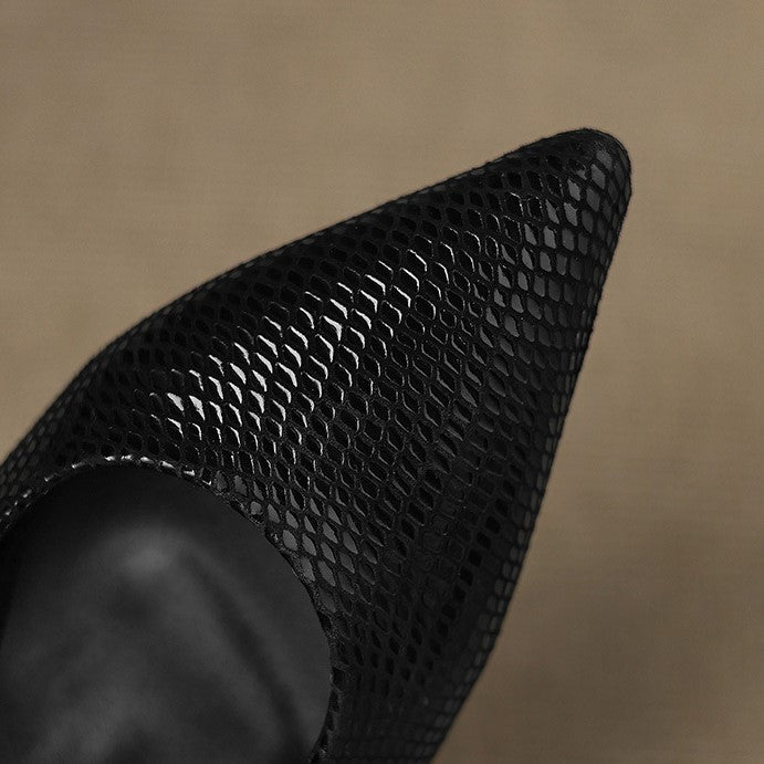 Celiane Pointed Leather Slingback Heels