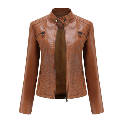 Heather | Women’s Classic Zip-up Biker Jacket