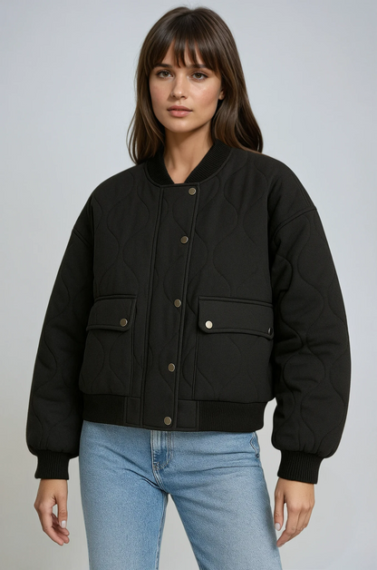 Women's Relaxed Quilted Bomber Jacket
