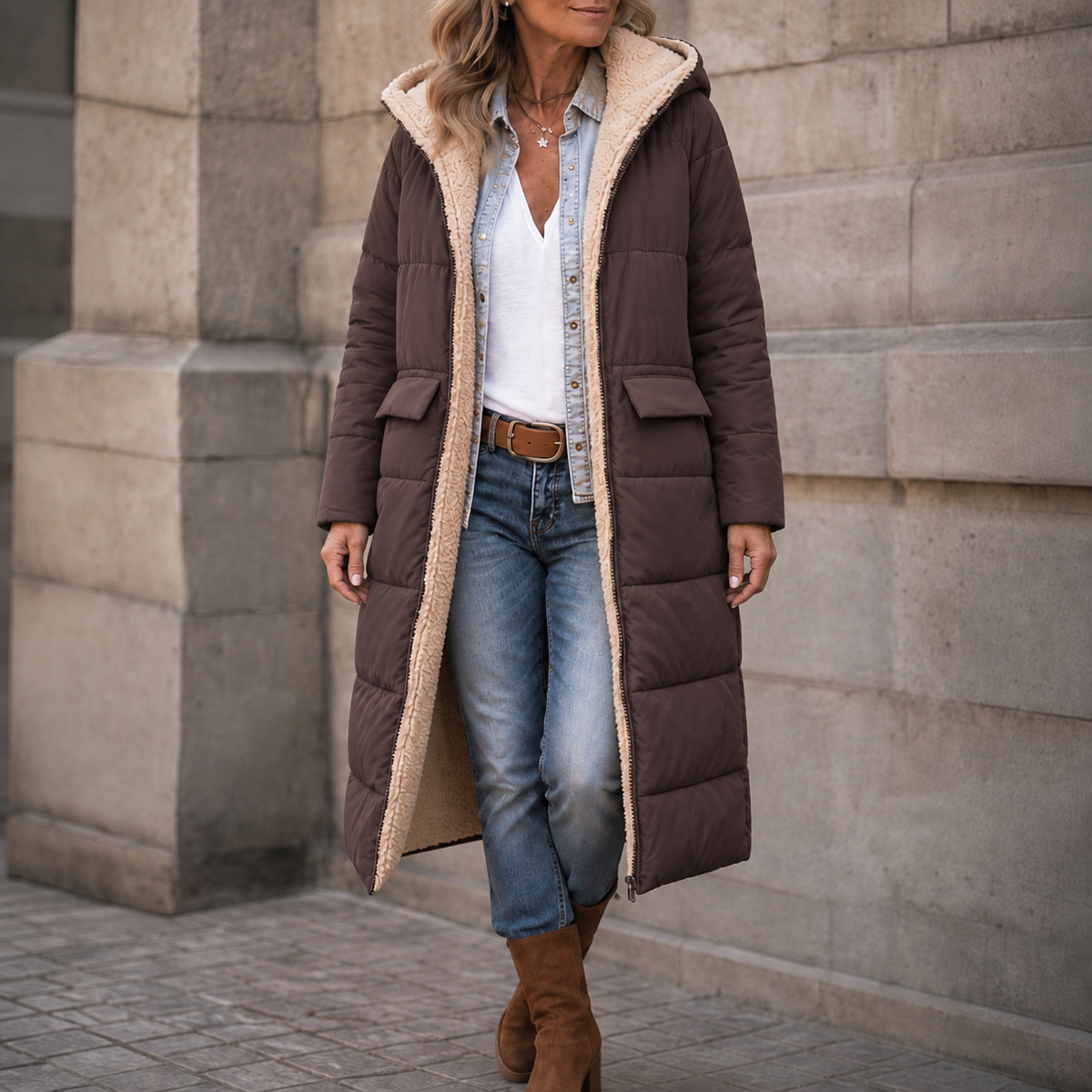 Riley – Reversible Hooded Long Winter Coat