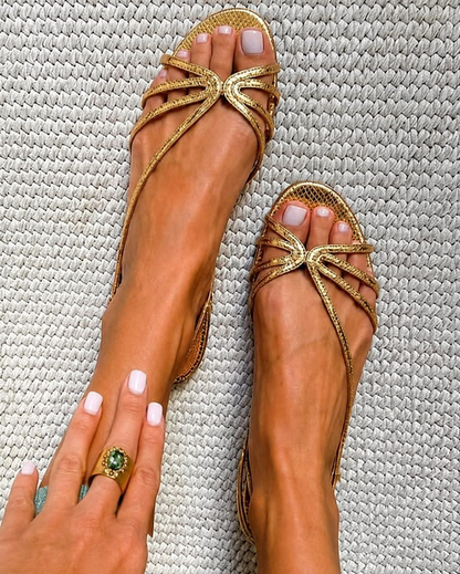 Serafina | Golden Sandals Summer Essence