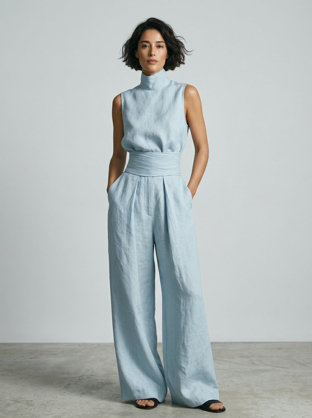 Nuria | Minimalist Sleeveless Top Set • S1