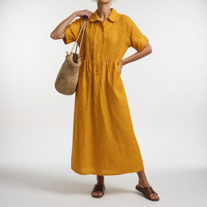 Lysandra | Flowy Cotton Shirt Dress