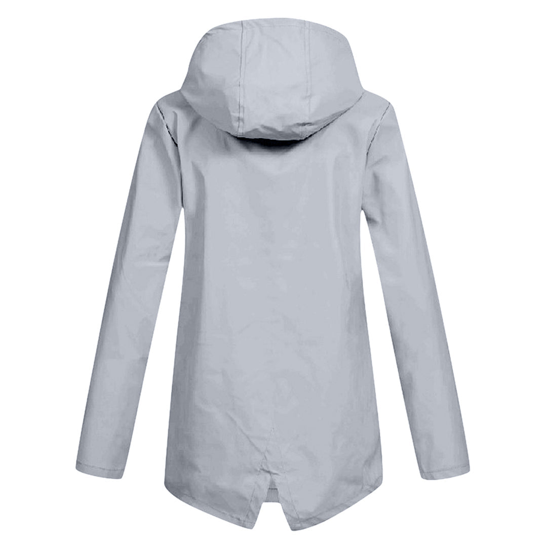 Women's Long Hooded Raincoat for Winter