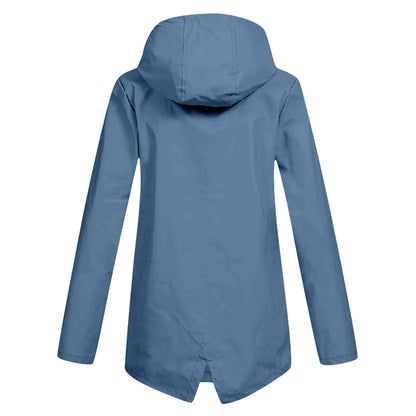 Women's Long Hooded Raincoat for Winter