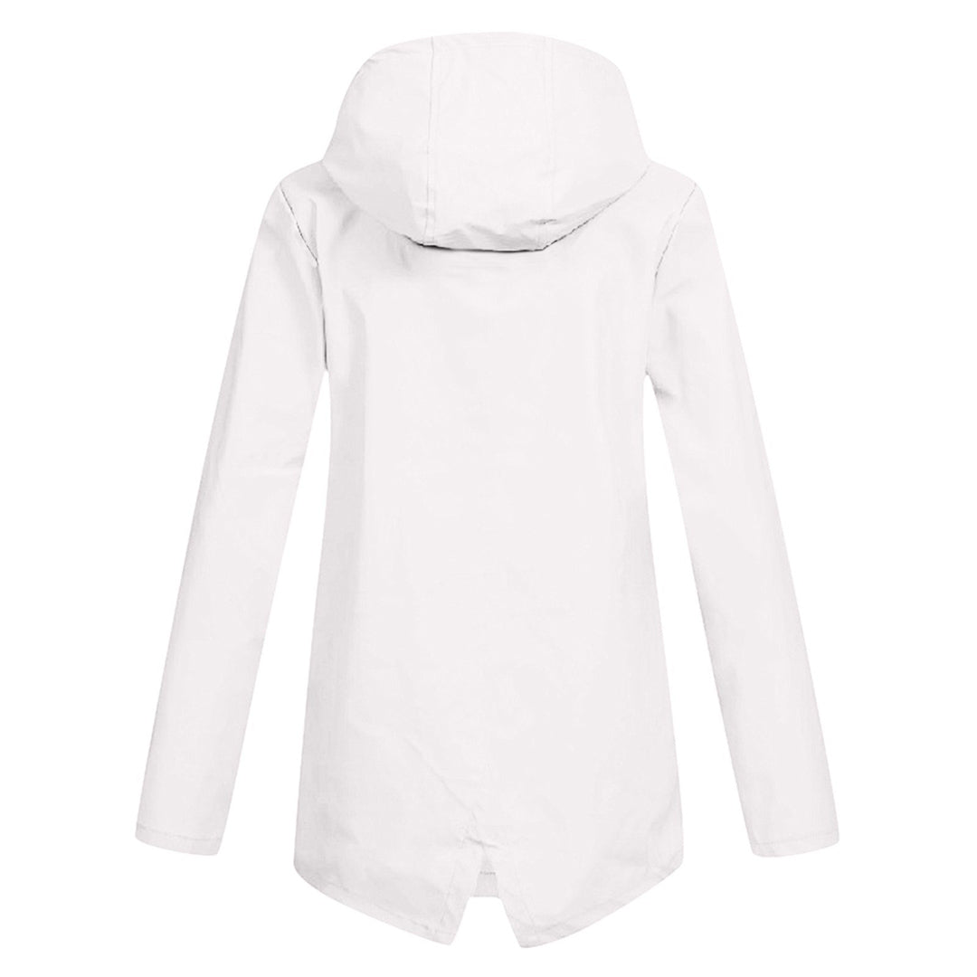 Women's Long Hooded Raincoat for Winter