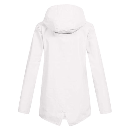 Women's Long Hooded Raincoat for Winter