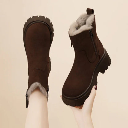 ARLOSA Winter Ankle Boots Brown