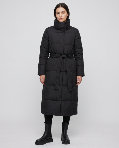 Comfortable long winter puffer jacket for women