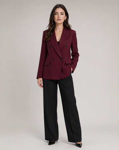 Burgundy Blazer – Tailored Oxblood Single-Button Jacket