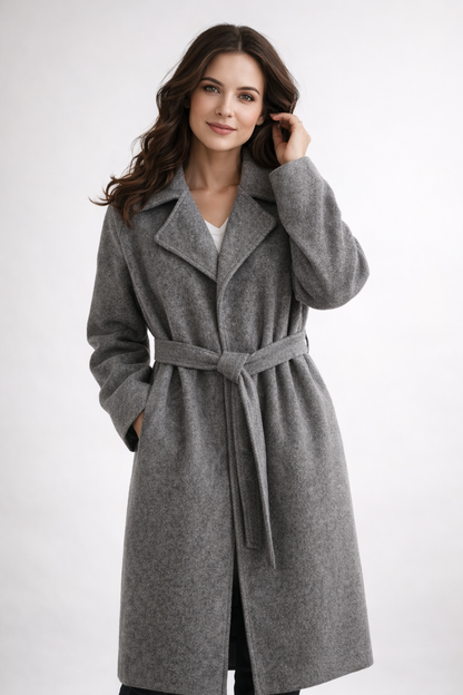 Katheryn – Elegant Belted Long Coat