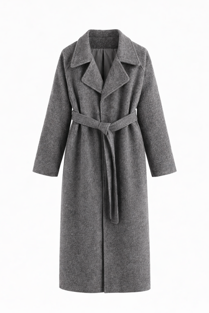 Katheryn – Elegant Belted Long Coat