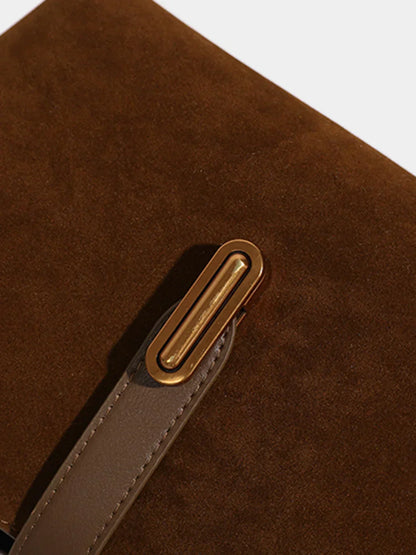 VELURA Handle Suede Compartment Bag