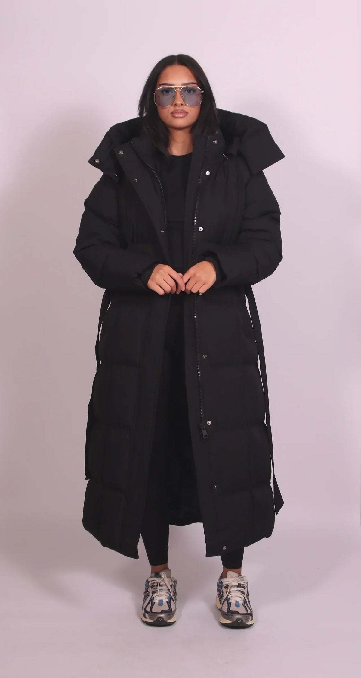 Klara – Long Belted Puffer Coat Jacket