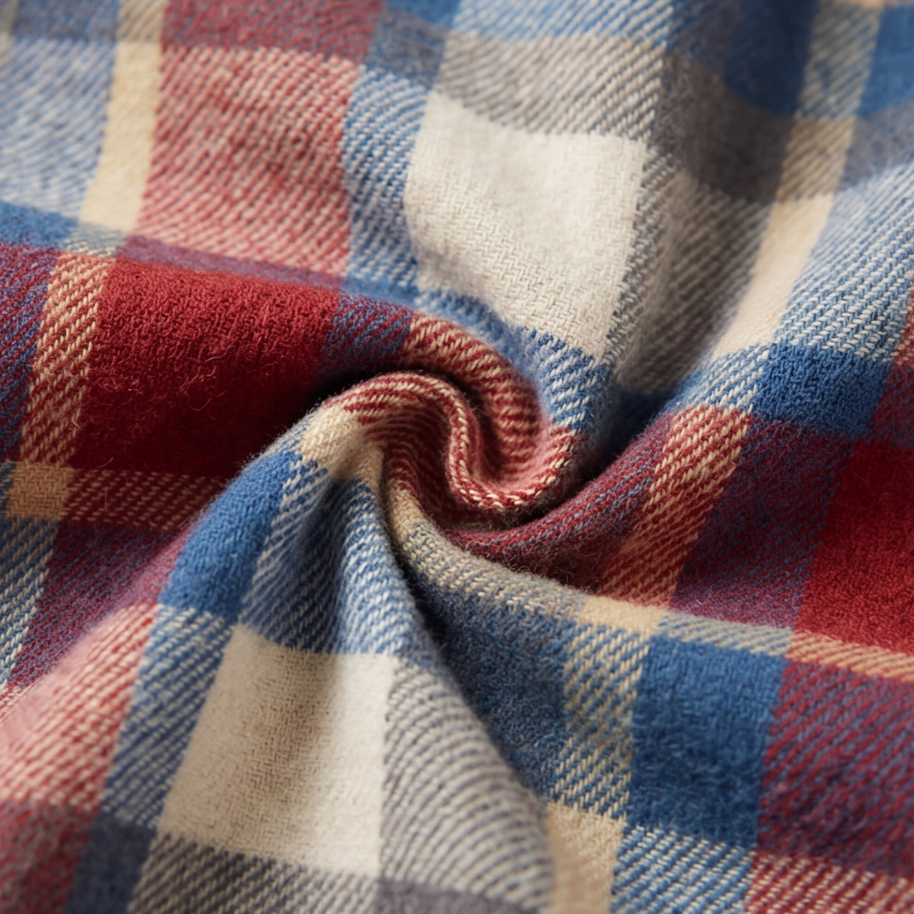 Jessy – Women’s Contrast Denim Plaid Hooded Jacket
