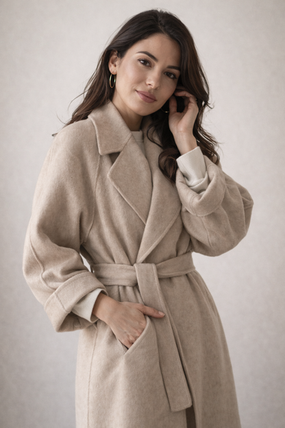 Katheryn – Elegant Belted Long Coat