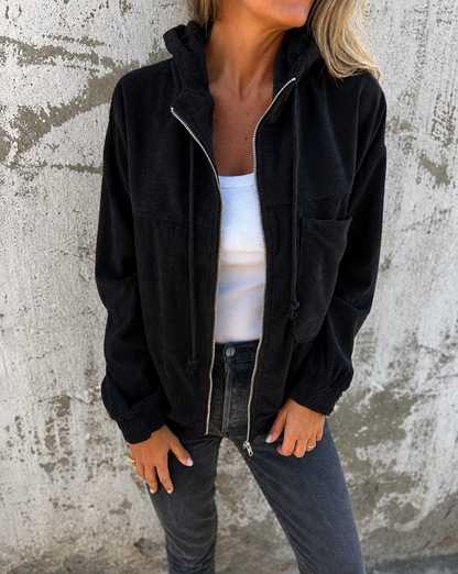 Natalie | Corduroy Hooded Jacket
