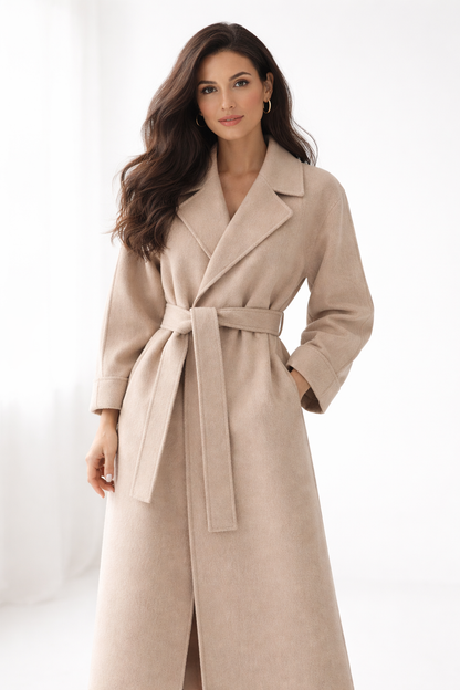 Katheryn – Elegant Belted Long Coat