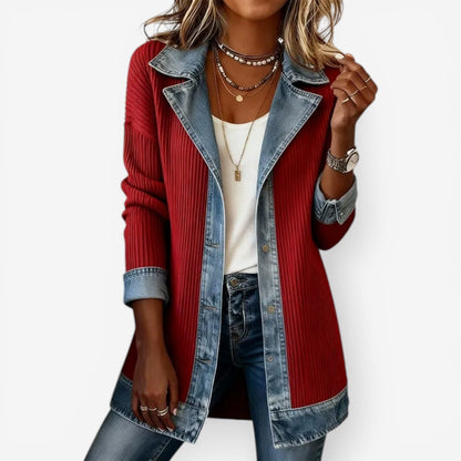 Elena | Elegant Layered Collar Button Jacket