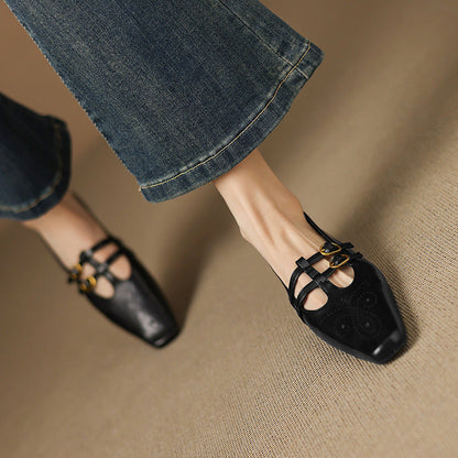 Lorraine | Brogued Double-Strap Mary Jane Flat