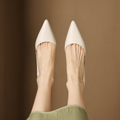 Ceyra Leather Kitten Heels