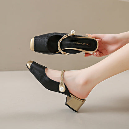 Melina Genuine Leather Mules