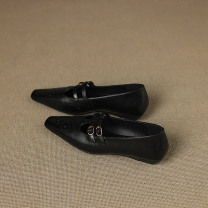 Lorraine | Brogued Double-Strap Mary Jane Flat