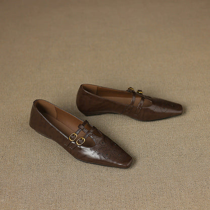 Lorraine | Brogued Double-Strap Mary Jane Flat