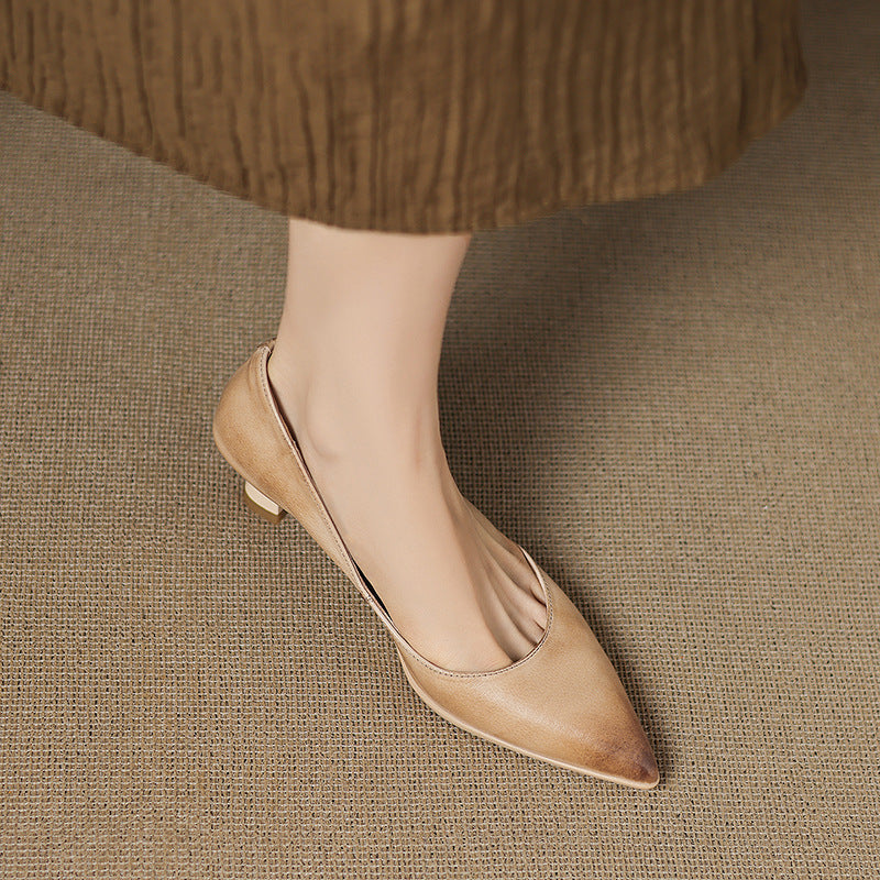 Calenne Leather Cat Heels